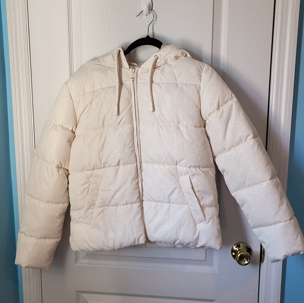 Guess Women's Cream Puffer Jacket